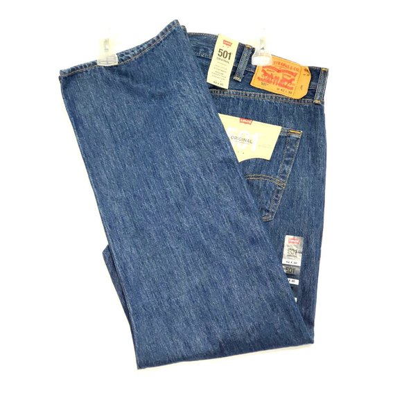 NWT Levi's 501 Men's Original-Fit Dark Stonewash Denim Jeans Size 42X30 1433 - Picture 5 of 12